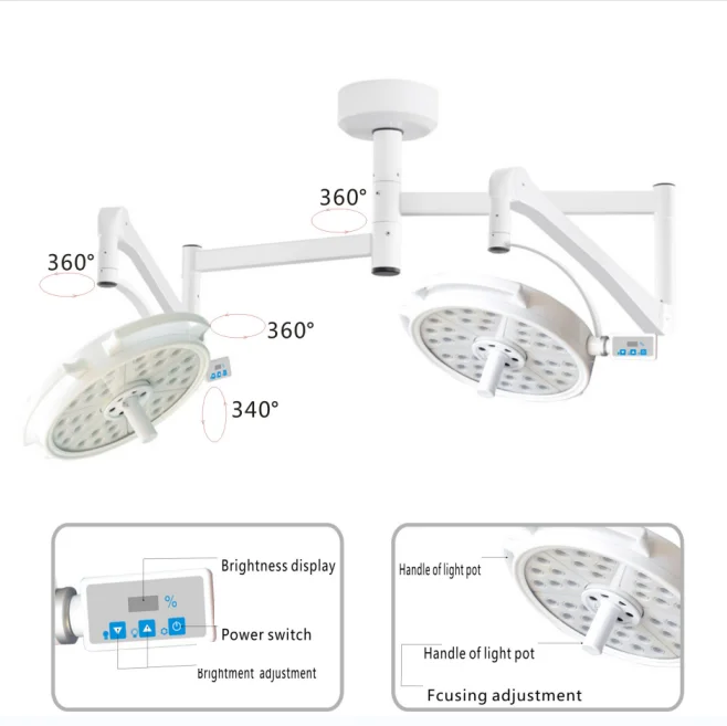 Chenwei Shadowless Operating Lamp Double Arms LED Medical Lamp Led Ceiling LED Operating Lamp Surgical Light