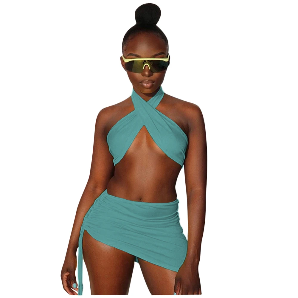 
8568 High Quality Wholesale Summer Fashion Rave Party Flashing Bra and skirt Sets Club Sexy Dress 