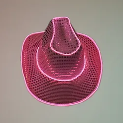 Лидер продаж 2022, Ковбойская шапка Noen с мигающим светом, переливающееся пространство, Ковбойская шапка со светодиодной подсветкой для женщин и мужчин