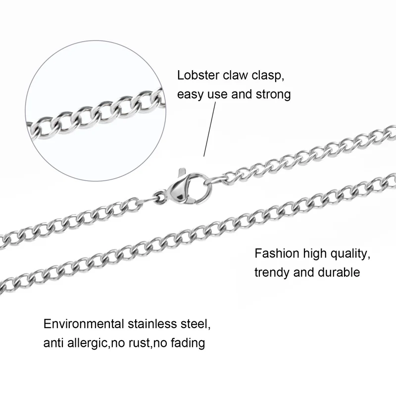 fashion 18k yellow gold stainless steel curb link chain necklace