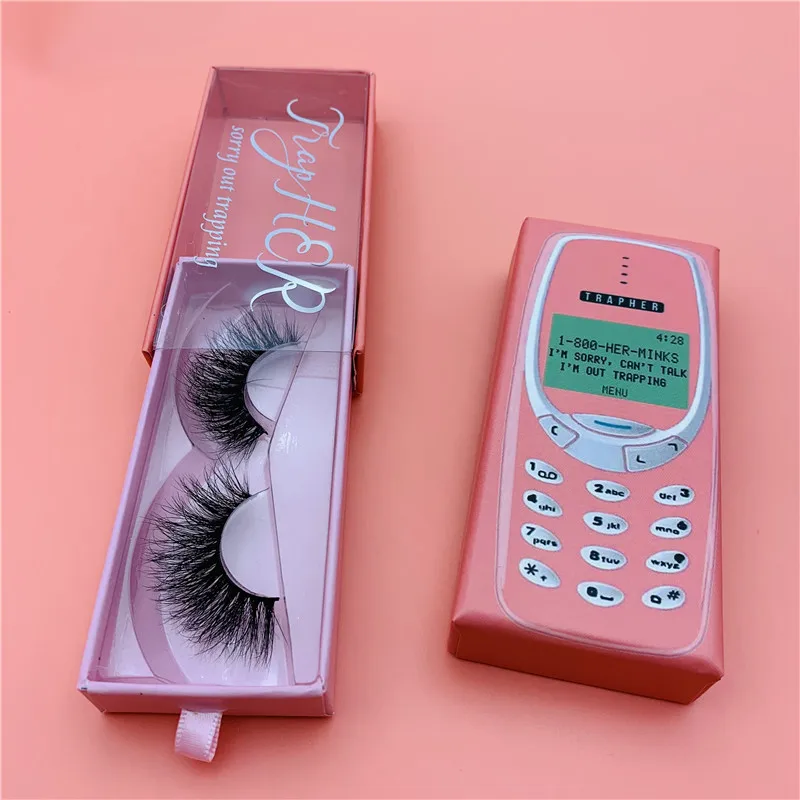 
most popular private label phone case Butterfly Dramatic long 3d 25mm mink strip eyelashes luxury design box 