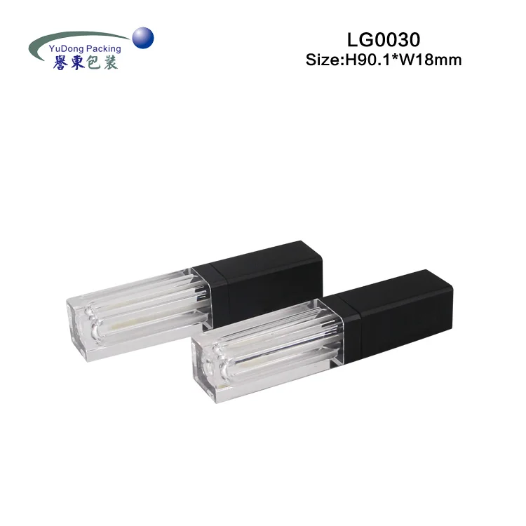 
5.5ml Customized color cosmetic packaging case unique square empty lipgloss tube packaging 
