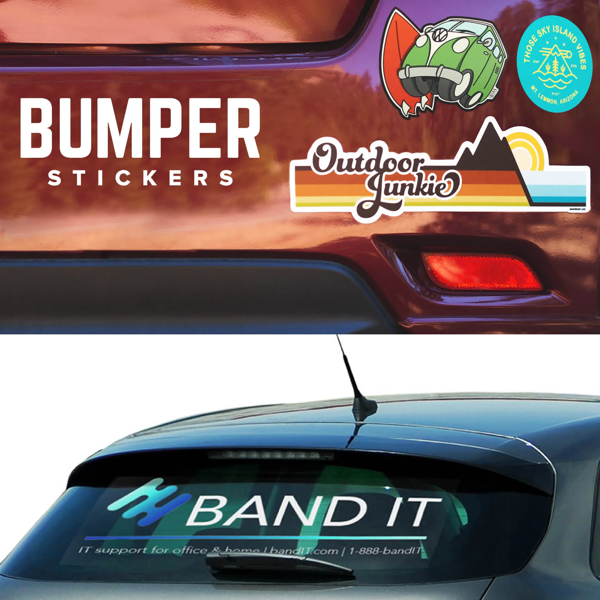 Customized UV Print Pvc Vinyl Car Body Bumper Stickers Magnet Car Decals Printing
