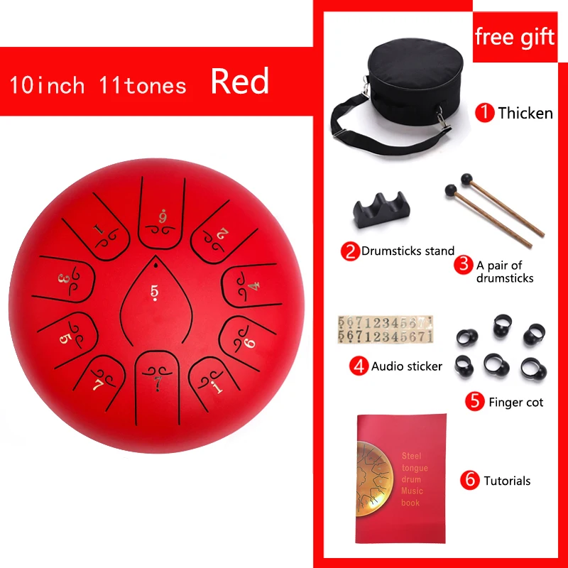 
Hangdrum Handpan Steel Tongue Drum 10 inch Handpan 11 notes Handpan Drum Mandolin Instrument Musical 