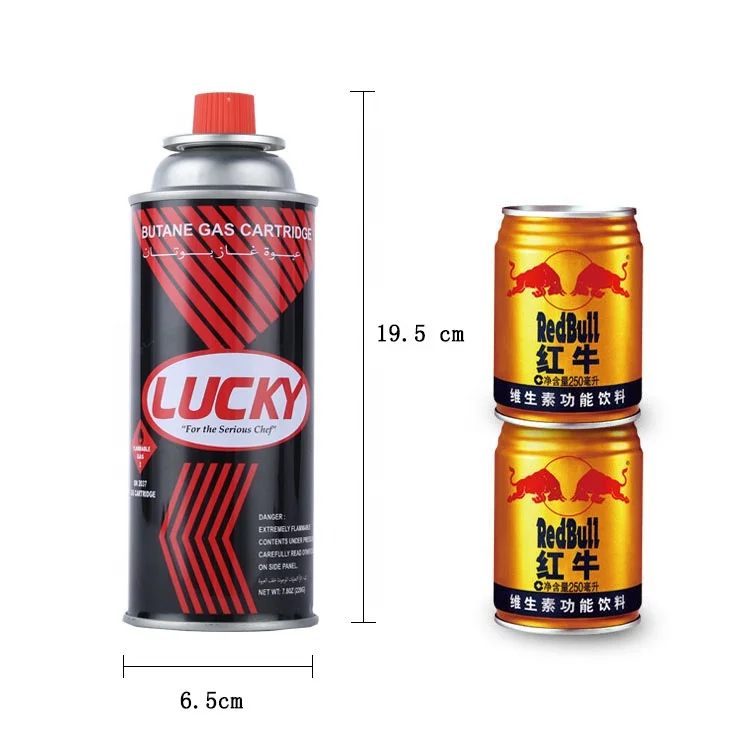 China korea MSDS camping gas stove refill 190g 220g 250g butane gas cartridge