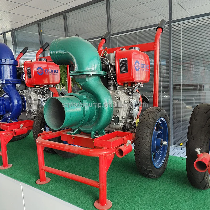 195F 12HP Mini Portable Air-Cooled double impeller irrigation Diesel Pump Set