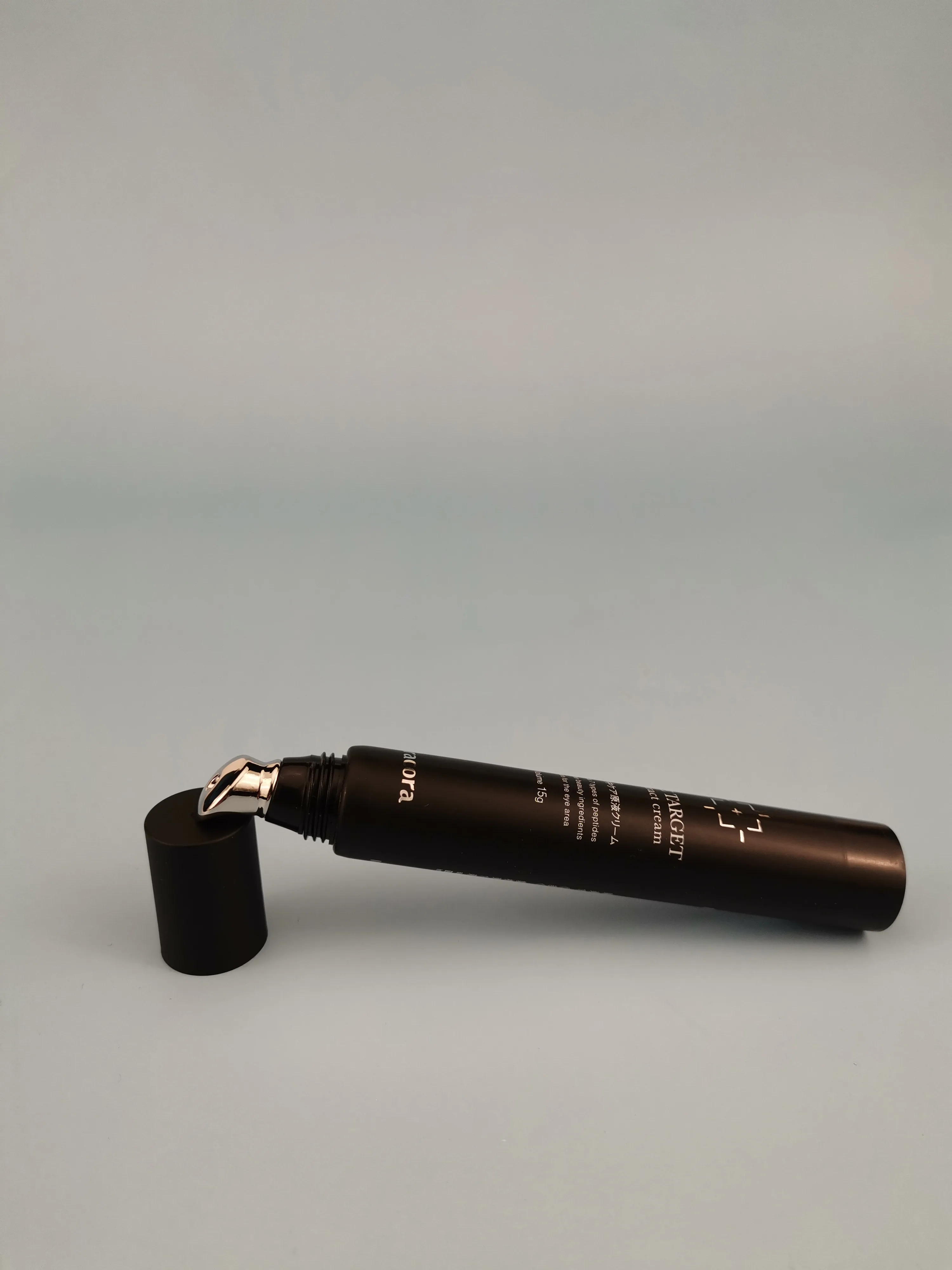 15 ml black cosmetic eye cream zinc alloy applicator plastic empty packaging tubes for eye cream
