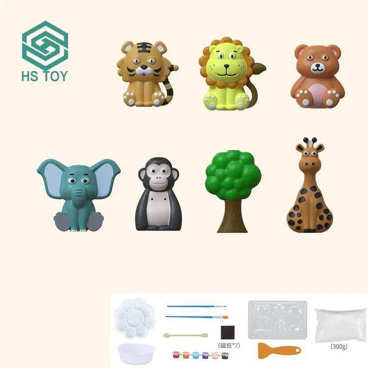 HS Mould Kit Arts And Crafts Sculpture Dinosaur Kid 3D Other Education Toys Gypsum Diy Painting Board Paint