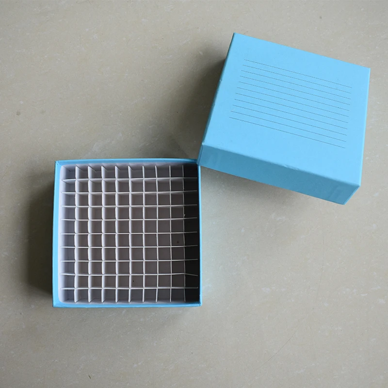 Cryogenic Vial Storage Cardboard CryoBox Freezer Storage Box Paper of Hinged lid Cardboard Cryo Box