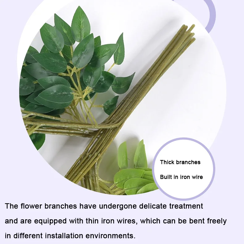 Senmasine pink silk flowers hanging vines wisteria garland for garden wedding wall office home decorative