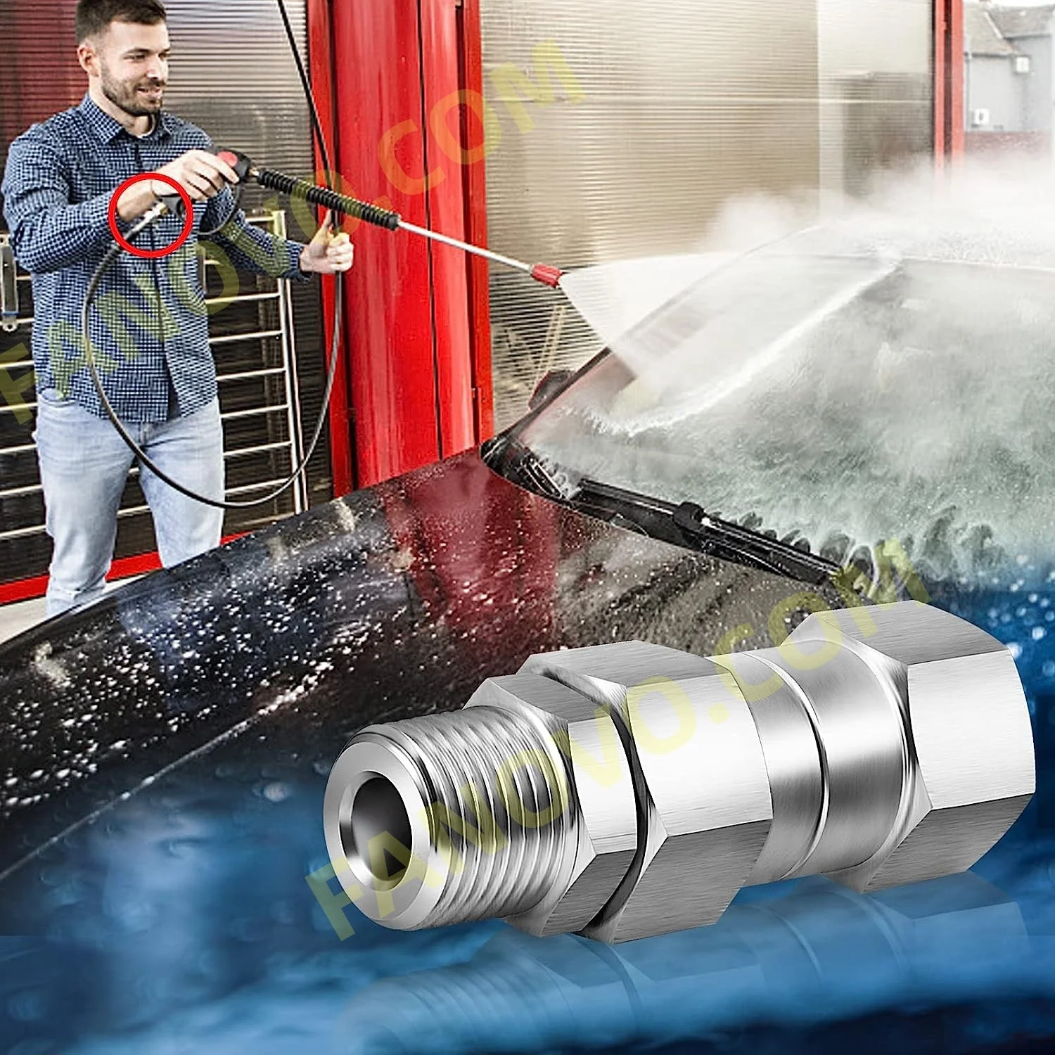 SS304 Stainless Steel  Swivel  High Pressure Coupling  3/8 inch  Pressure Washer Swivel Joints