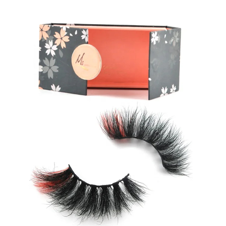 Wholesale 3D Mink Fur False Eyelash Color Lashes 100% handmade colorful mink fur lashes Colorful 25mm eyelashes Vendor