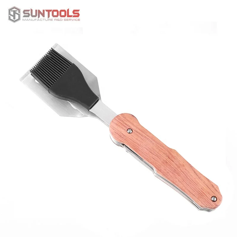 Wood handle Outdoor Portable Barbecue Tool Set BBQ Grill Accessories Tools Multi Functional BBQ Tools