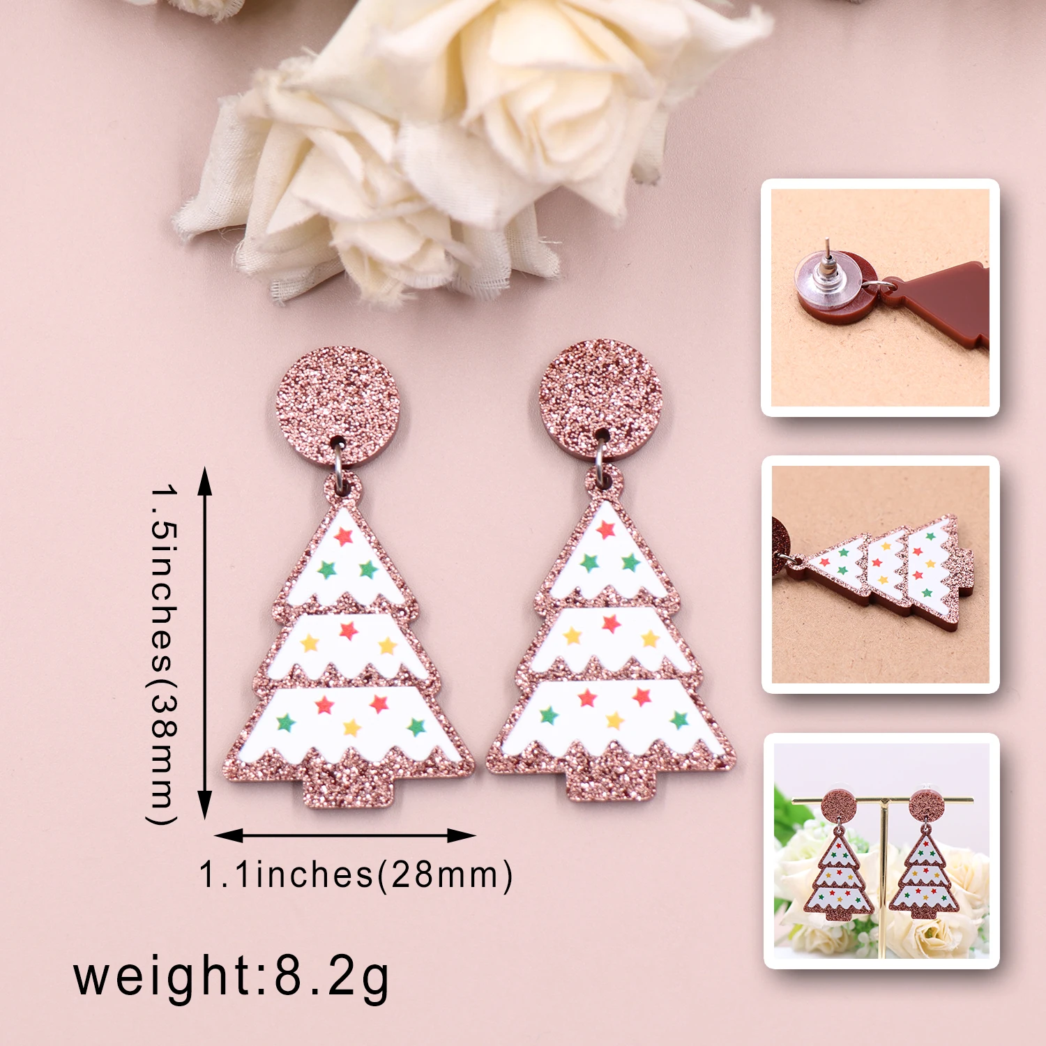 ERS140ER1633 1pair New product CN Drop Christmas tree cute Acrylic earrings Jewelry for women