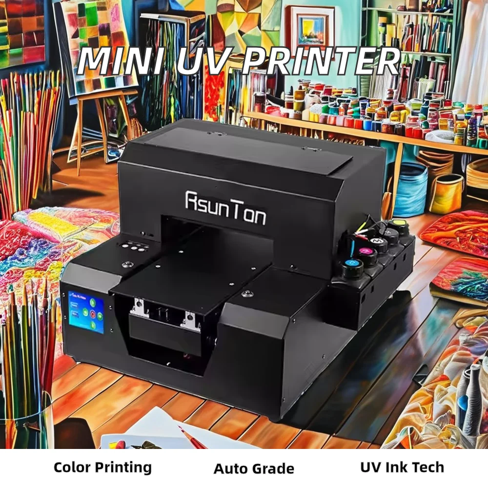 Automatic Mini UV Inkjet Flatbed Printer for A4/A3 Acrylic Wood PVC A1/A2 Phone Cases Desktop Model for Card Printing
