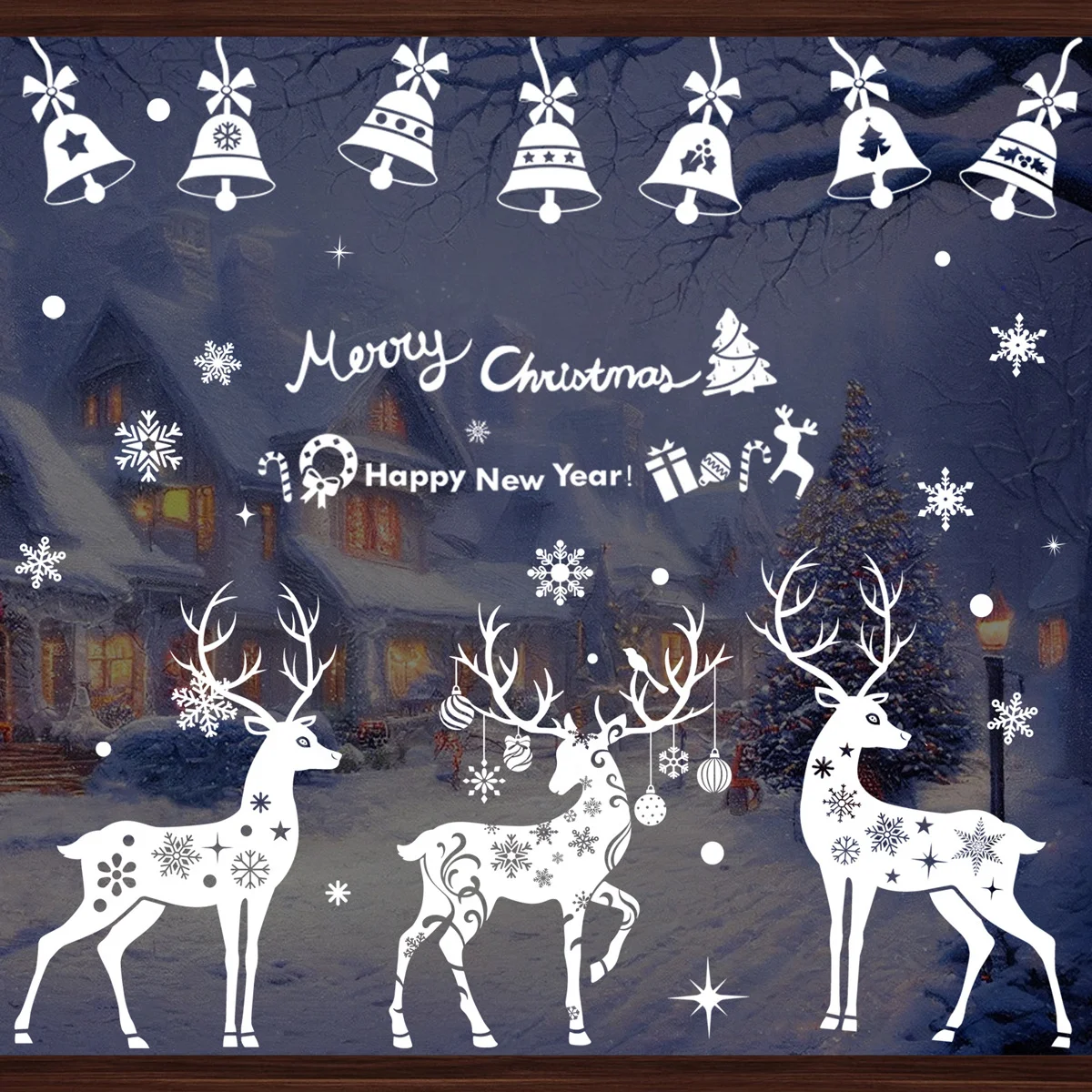 Santa Claus Christmas Window Stickers Vinyl Decals christmas sticker for Glass Festive Window Glass Decorations