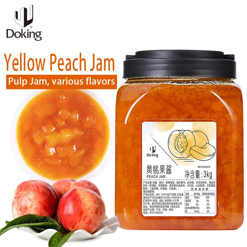 Premium Natural Jam Fruit Sauce Fruity Flavor Raw Material for Milk Tea Milkshake Dessert Beverage yellow peach jam