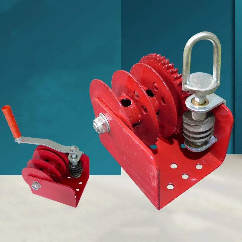 3500lbs 1500LBS Brake Webbing Cable Double Speed Manual Hand Poultry Winch
