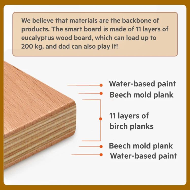 Xiair Montessori Wooden Rocker Wobble Curvy Balance Board Horse Trainer Fitness Wobble Board For Kids