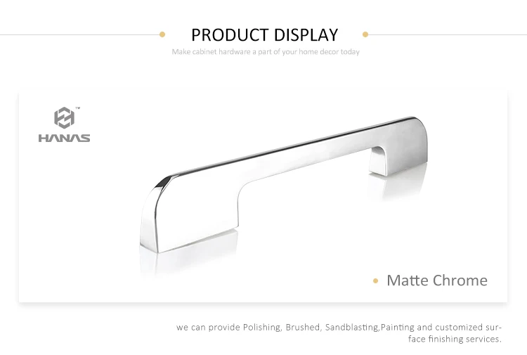 Matt chrome u shaped furniture cabinet pull handle cabinet furniture drawer handle