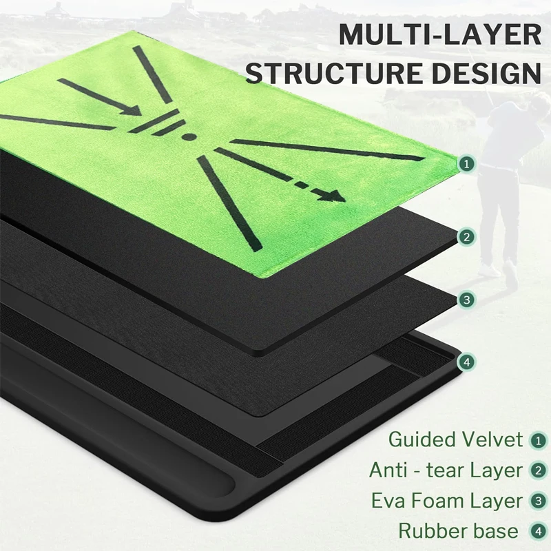 Factory Hot Sales Driving Range Golf Hitting Mat Swing Training Mat Indoor Golf Mat with Ball Tray