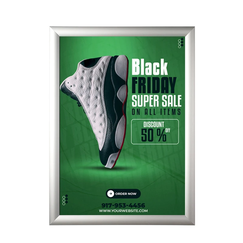 Indoor Outdoor Lighted Picture Frames Wall Mounted Sign A4 Snap Poster Frame