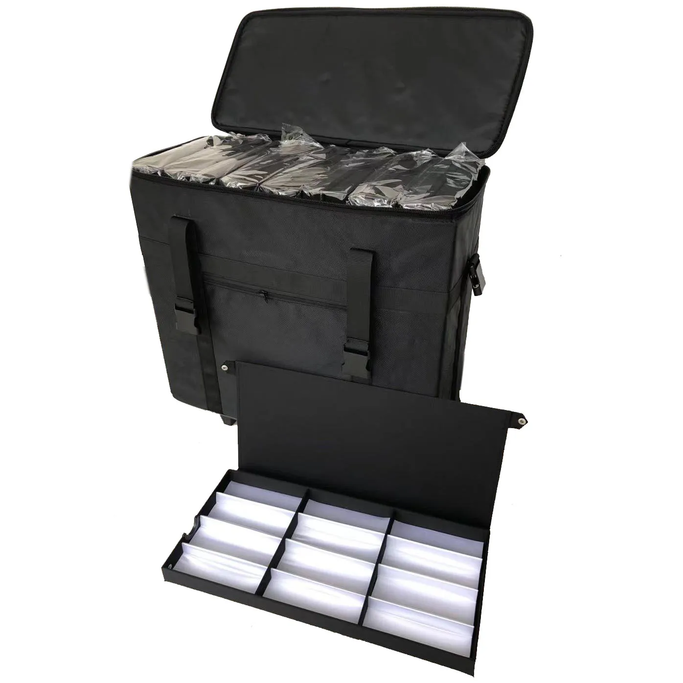 Ready goods display tray Wholesale Eyeglasses Storage Display Eyewear Suitcase Acceptable 180 Slots Shinetai Oxford Fabric