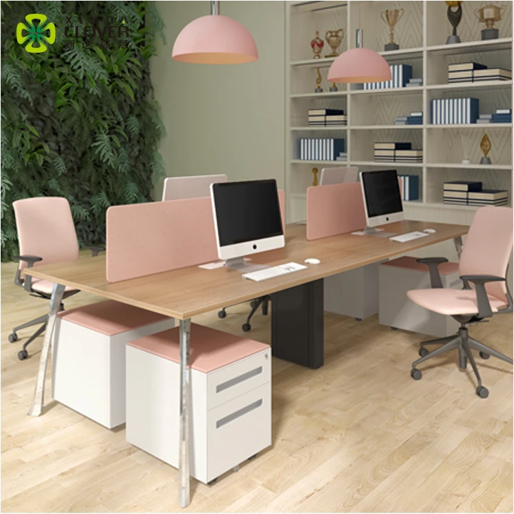 Высококачественная офисная Рабочая станция для небольших офисов белого цвета с современным дизайном и открытым пространством на 4 человек