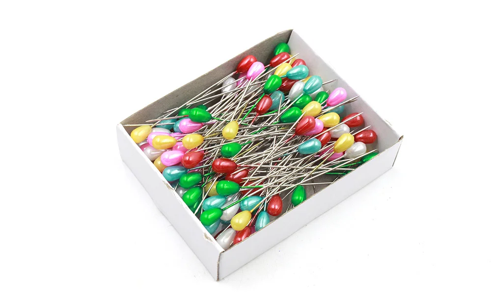 144pcs 2 inch teardrop shape sewing pins, pearl head straight corsage pins with high quality