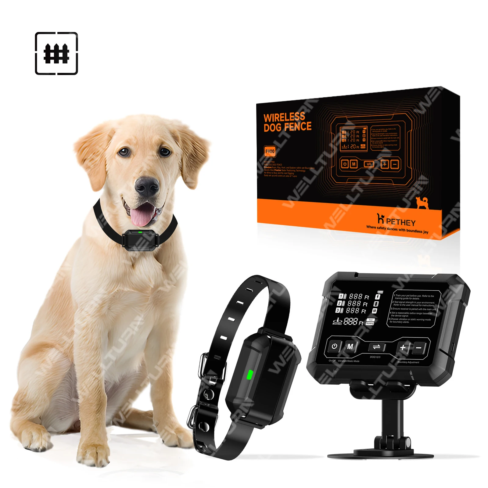 Wireless Fence Training Collar Wireless Dog Fence Portable Pets Safe Containment System for Outdoor,Yard,Indoor,Camping