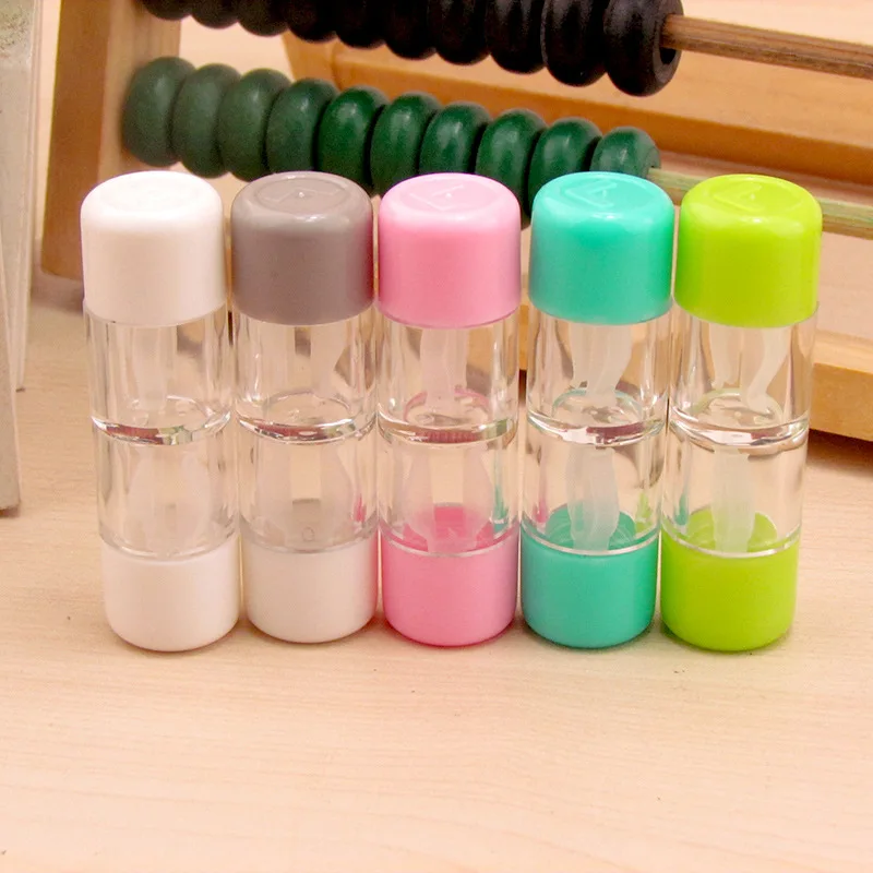 Fashion small portable simplicity colorful RGP contact lens case packing Cosmetic contact lenses custom logo packaging box pack