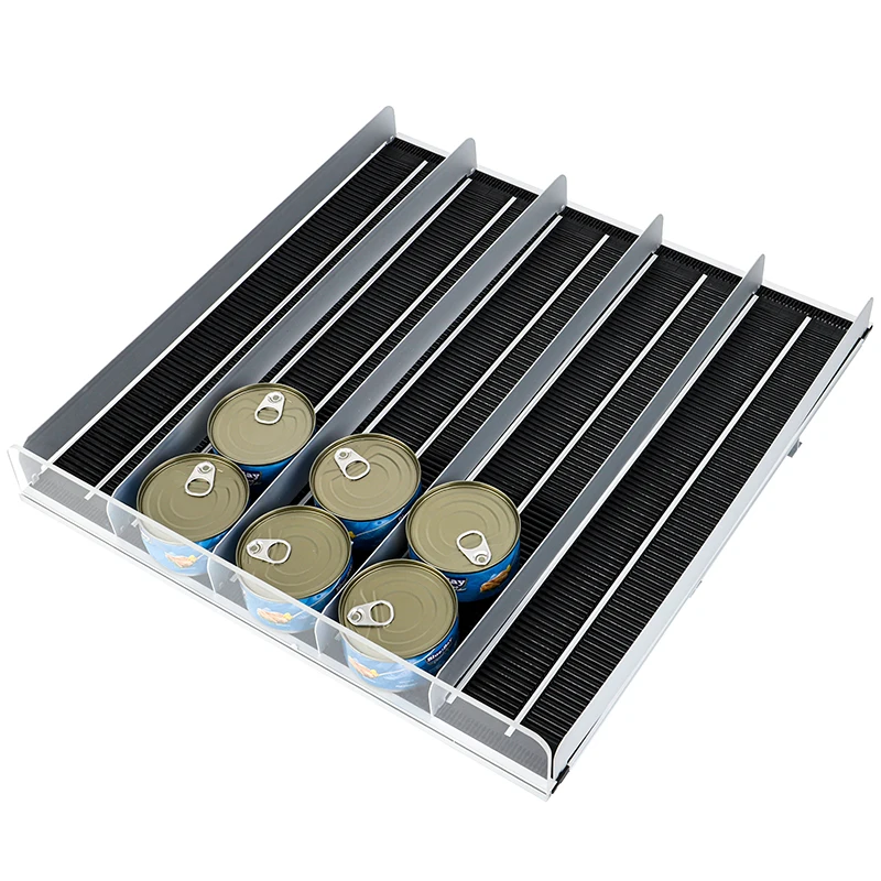 Drink Pusher Bottle Organizer Gravity Feed Roller Slides Shelf Pusher System for Refrigerator Shelf Glides Supermarket shelves