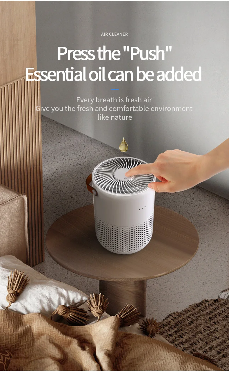 2022 KATALD New ABS White Manual Desktop Air Purifier with Removing Formaldehyde and Benzene
