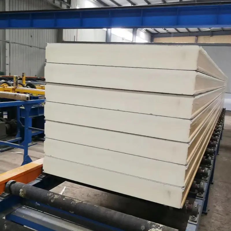 CE certified polyurethane sandwich insulation board 50-200mm suitable for steel structure building exterior wall
