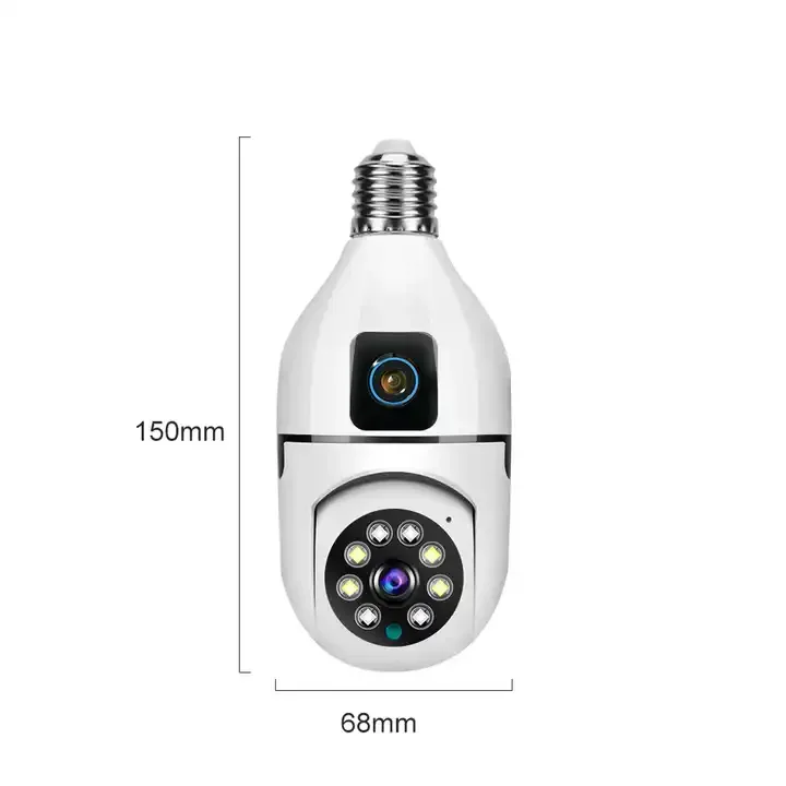 Dropshipping Wifi Light Bulb Camera 1080P HD Lamp Holder Home Security Wireless Mini Camera E27 Dual lens Bulb Camera