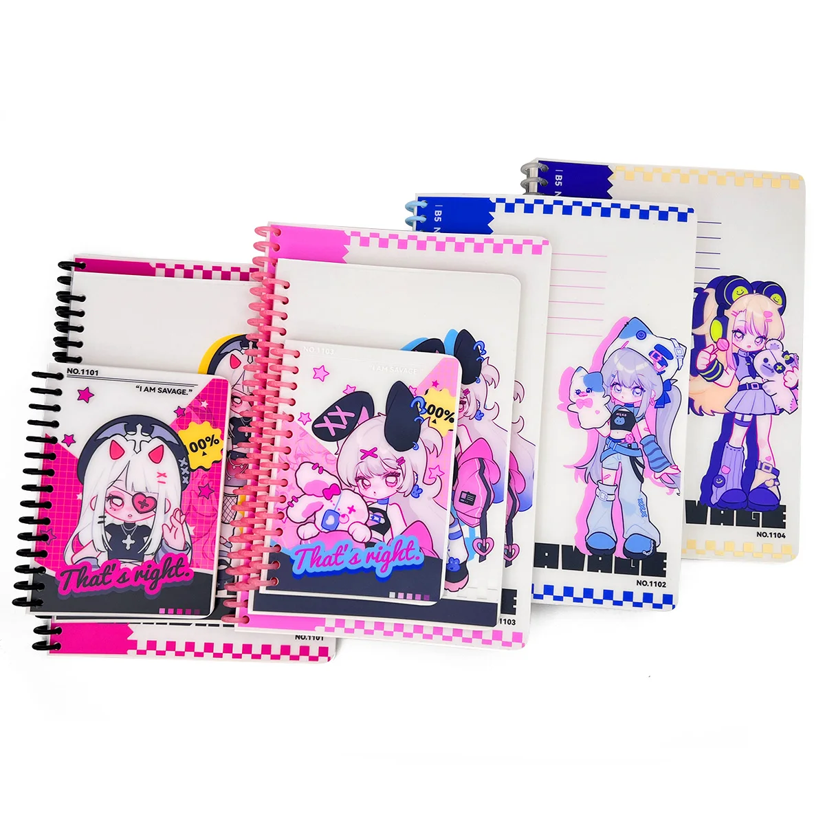 Vograce Custom Print Smart Ring Loose-Leaf Notebooks Diary Cute Cartoon Coil Stationery Notebook