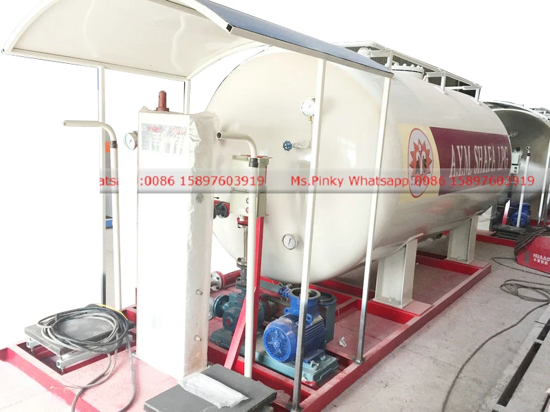 10cbm LPG Cycle Filling Station Mobile LPG Gas Skid Plant 5MT LPG Filling Plant for Home Cooking Gas