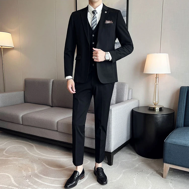 wholesale gentleman wedding 3 piece coat pant slim fit mens suits