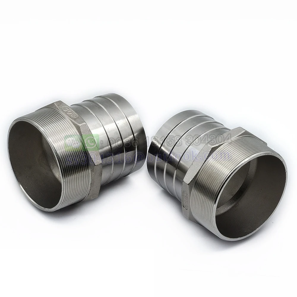 Stainless Steel Male Hose Barb Connector Male BSP NPT 4 inch to 4 inch hose barb Home Brew Fitting Water Fuel Air