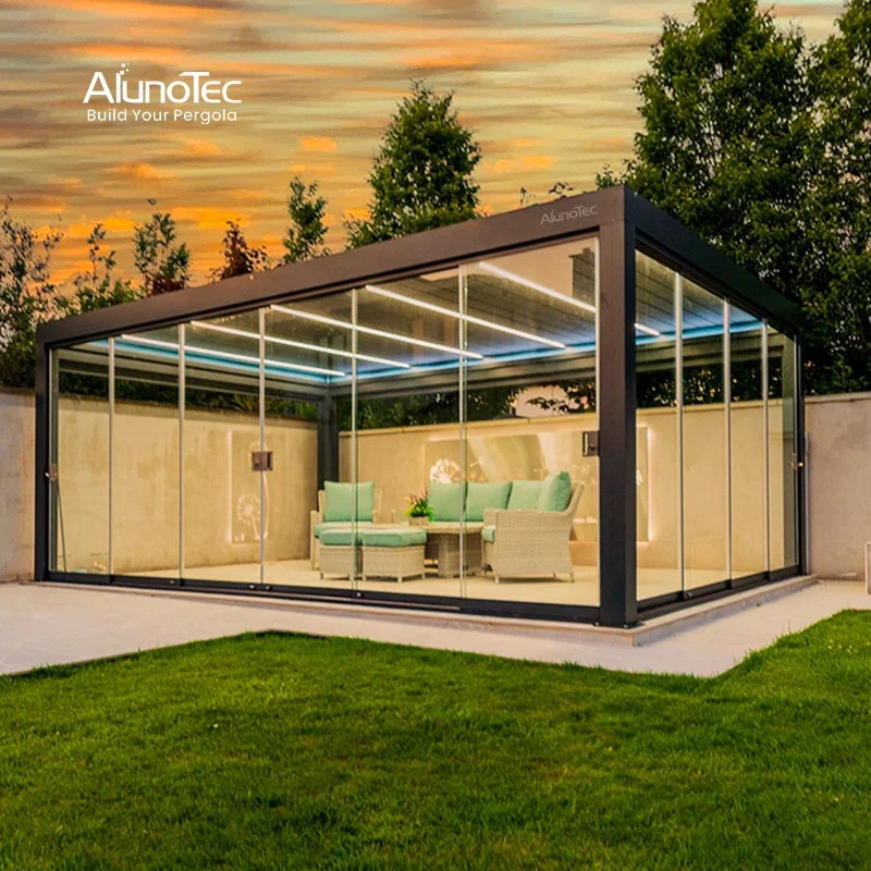 AlunoTec садовый сарай жалюзи Bioclimatic алюминиевая беседка уличная крыша электрическая 3x4