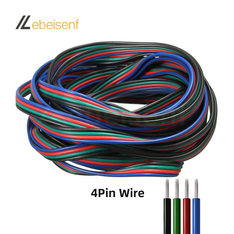 10m/Lot 2-Pin 3-Pin 4-Pin 5-Pin LED Wiring Cables 22 AWG Extension Wire PVC insulated Conductor Parallel Electric Cable Cord