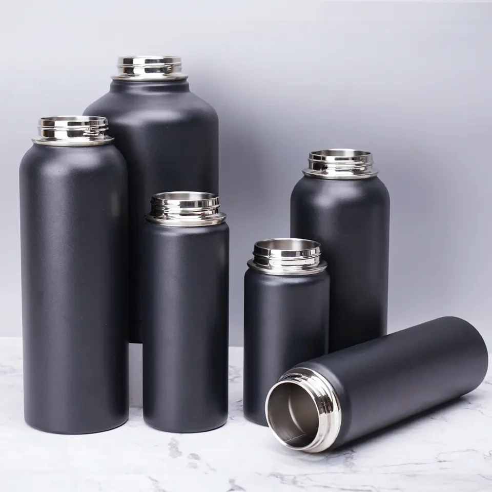 Stainless Steel Water Bottle 32oz Double Wall Wide Mouth with Straw Sports Canteen Great for Hiking & Biking New Design