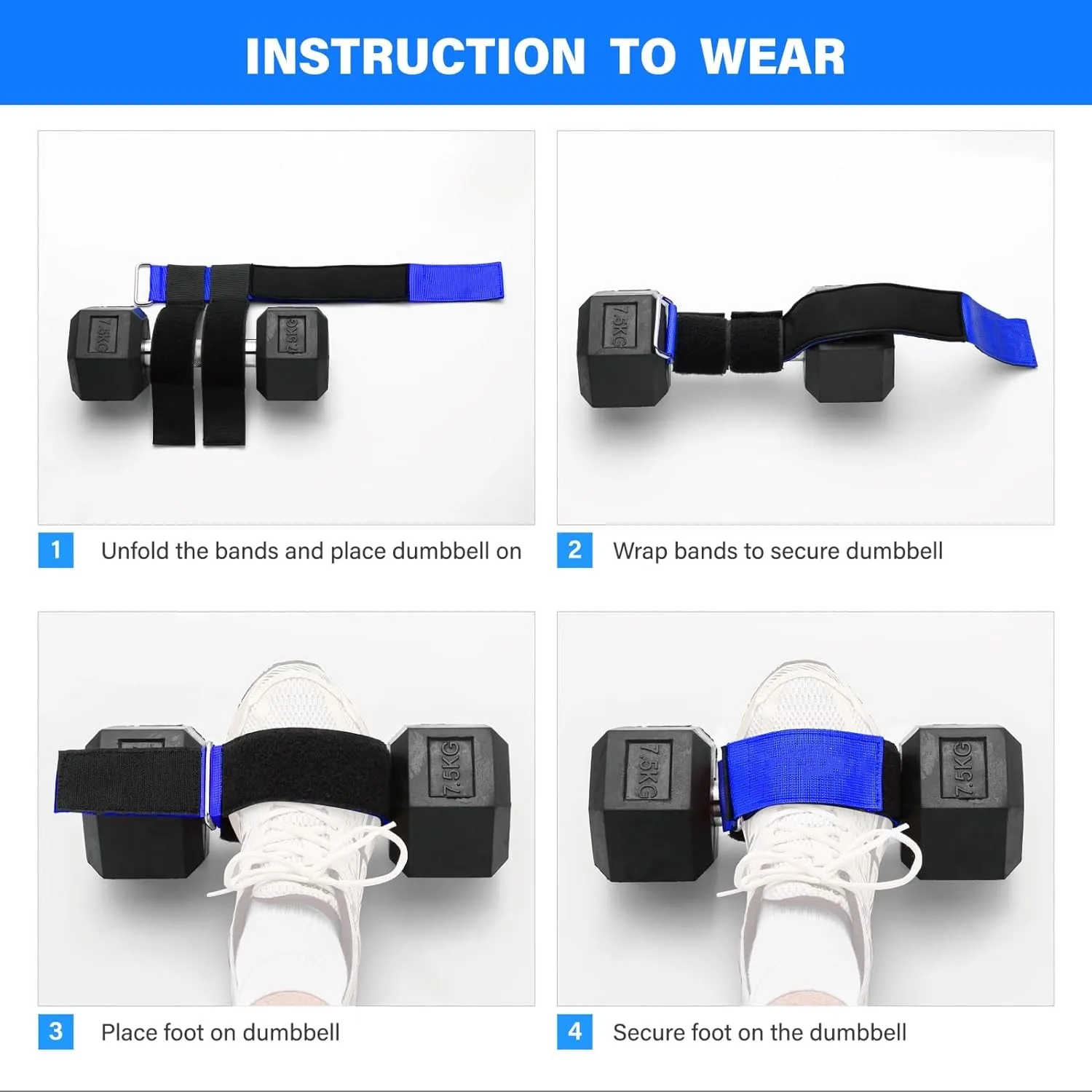 Wellshow Sport Tibialis Trainer Exercises Adjustable Ankle Strap Dumbbell Attachment for Feet Relieve Leg Pain