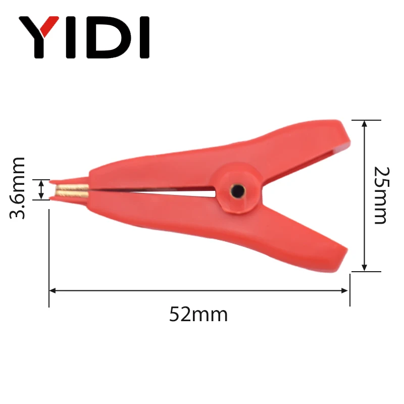 Red Black Small Flat Battery Copper Jumper Cable Insulated Kelvin Alligator Spring Test Clip Leads Electrical Crocodile Clamp 5A