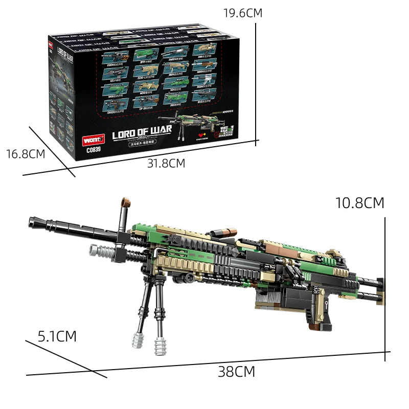 WOMA TOYS C0839 children mini bloc de construction assemble building brick block sniper diy 16 in 1 firearm gun toy kit