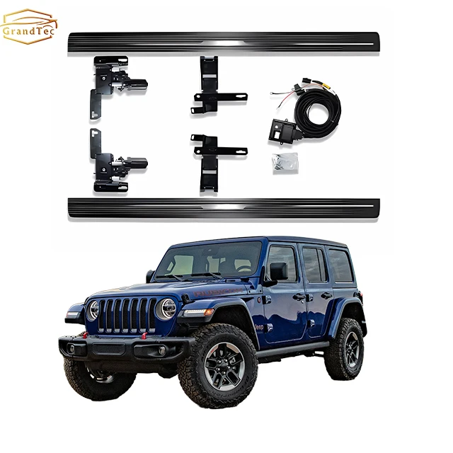 GRANDTEC Jeep Side Step Aluminum Alloy Auto Side Step Electric Side Step Running Board For Jeep Wrangler 2008-2014