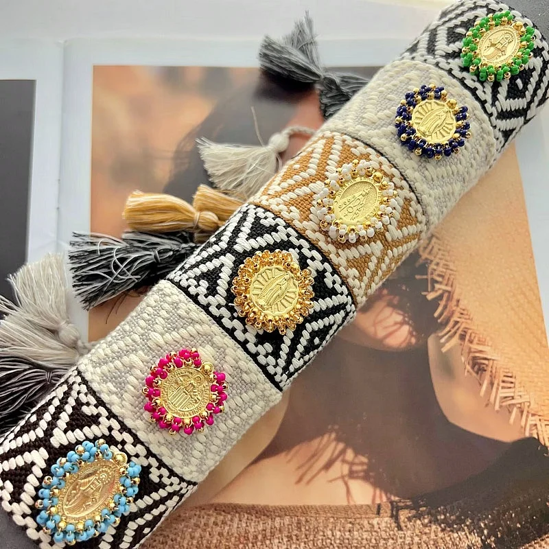 CH-LHB0451 Religion Miyuki Seed Adjustable Bracelet Color Seed Charm DIY Bracelet Wholesale Miyuki Seed Religion Mary Bracelet