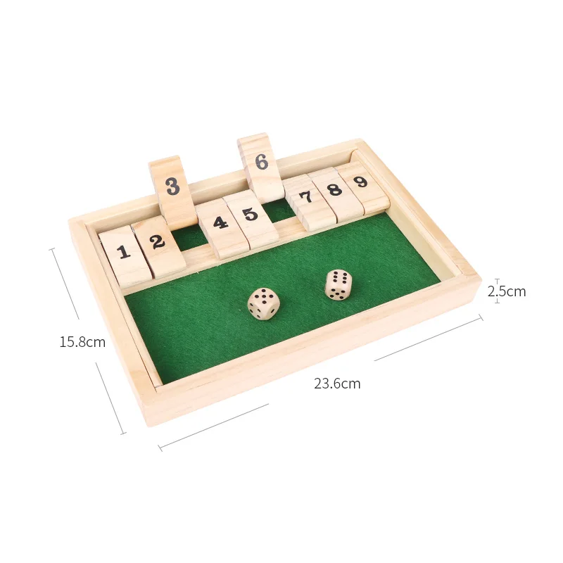 Wooden Early Educational Intelligent board game Shut the Box Game popular Board games for 4 plays