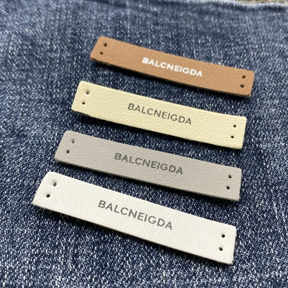 Washable Soft Custom Silicone Printed Logo Leather Label Sticker Small Iron On Patches For Neck Clothing Pant