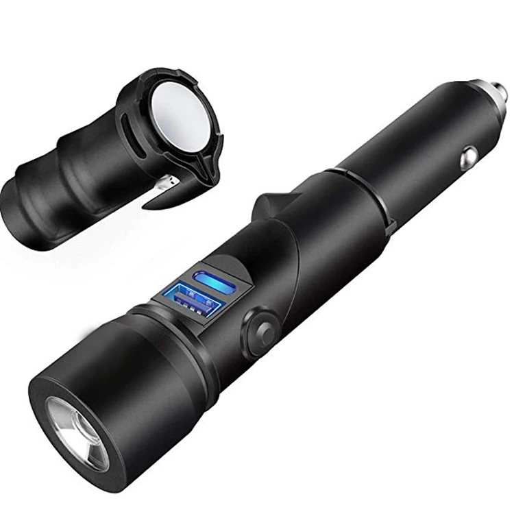 Auto Emergency Multifunction Tool car charger (Escape Hammer, Seat Belt Cutter, Flashlight)